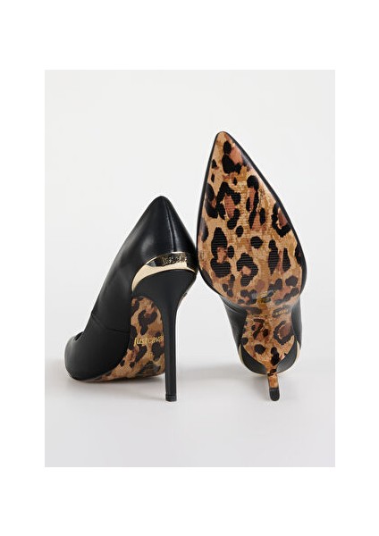 Siyah Kadın Deri Stiletto 77RA3S01ZPA33899 fırsatları