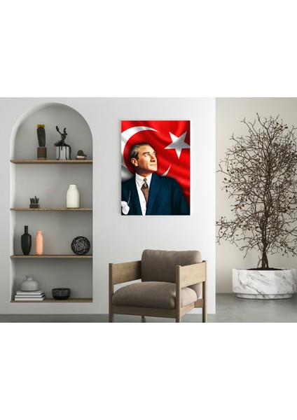 Atatürk Türk Bayrağı Arka Fon - Ahşap Mdf Tablo modelleri
