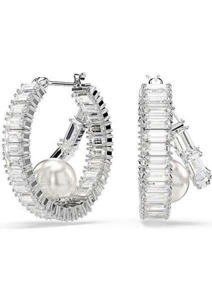 5720868 Swarovski Küpe SS25 Capsule:pe Prl Hoop Whı/rhs