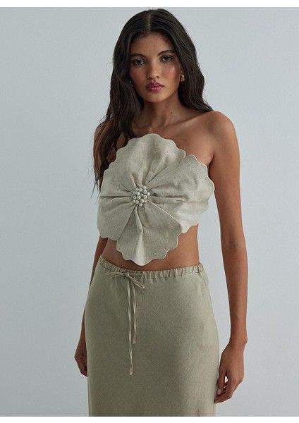 Natürel Flore Keten Bluz fırsatları