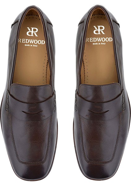 Redwood Erkek Hakiki Deri Kahverengi Loafer Ayakkabı fırsatları