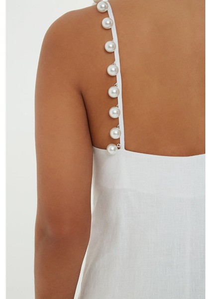 Kol Detaylı Uzun Beyaz Elbise fırsatları