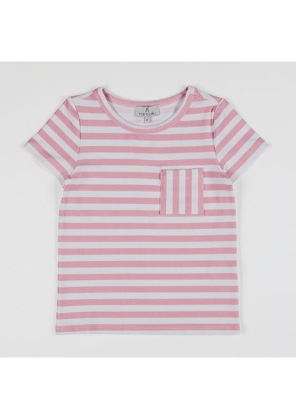 Pembe Çizgili T-Shirt