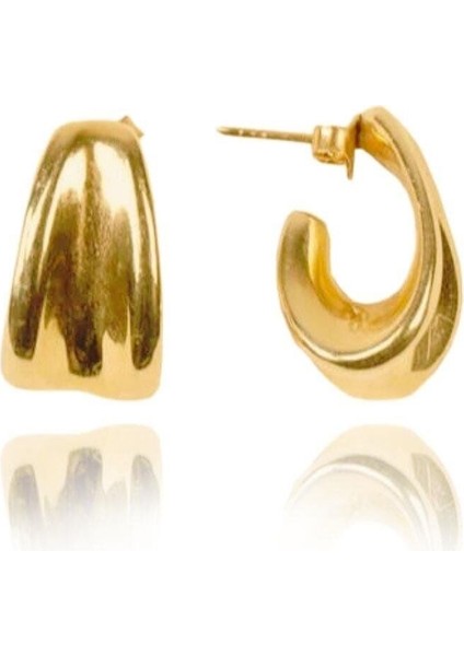 Erica Amorf Halka Küpe Gold