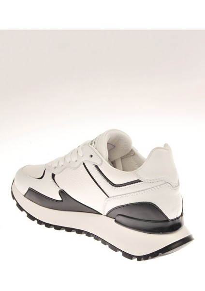 Beyaz-Siyah Kadın Deri Sneaker 20623A indirimleri
