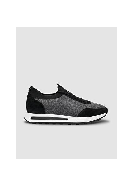 Gri-Siyah Erkek Süet Sneaker 30028