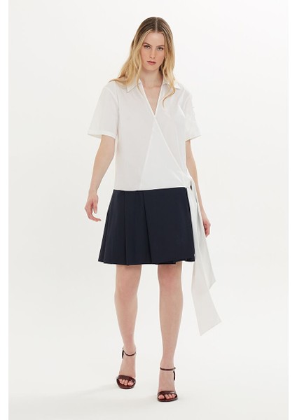 Kolu Nakışlı Kısa Beyaz Elbise fiyatları