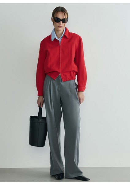 Gri Kadın Geniş Fit Pantolon 418136764 R025