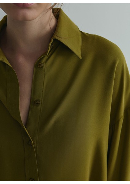 Yeşil Kadın Normal Gömlek 418136410 R031 fırsatları