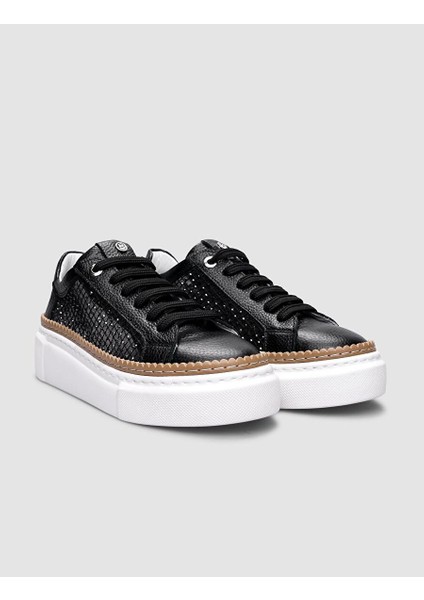Siyah Kadın Deri Sneaker 124756 fiyatları