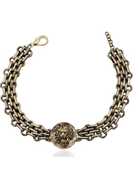 Leo Altın Kaplama Choker Kolye