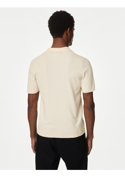 Kısa Kollu Örme Polo Yaka T-Shirt