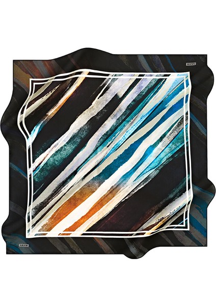 Eşarp Mavi Kadın Çizgili Eşarp 8562701312