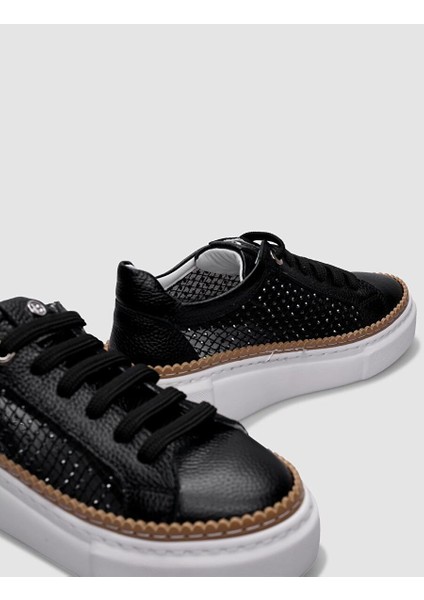 Siyah Kadın Deri Sneaker 124756 fırsatları