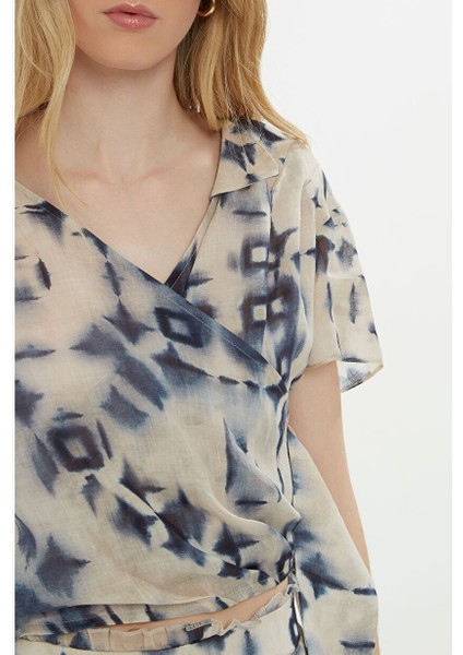 V Yaka Desenli Bluz modelleri