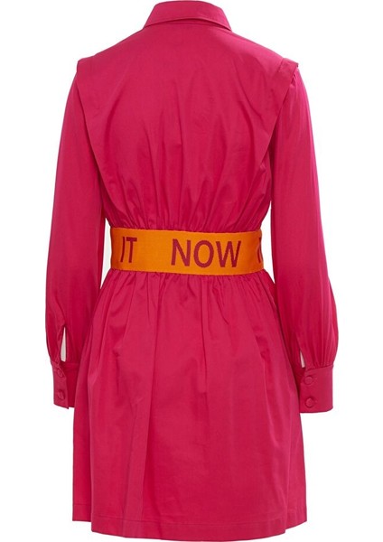 Kemer Detaylı Pembe Kısa Elbise modelleri