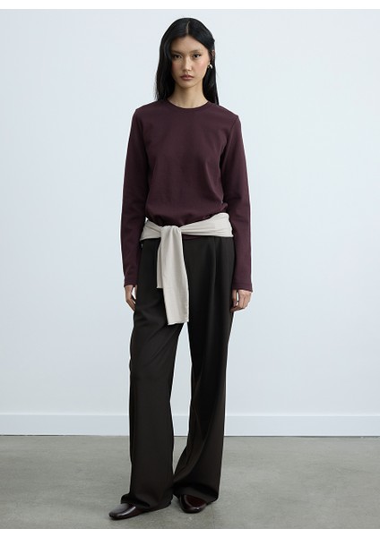 Mürdüm Rumi Basic Uzun Kollu Tişört