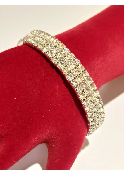 Gümüş Renk Lüks Figürlü Gösterişli Parıltılı Bileklik fiyatları