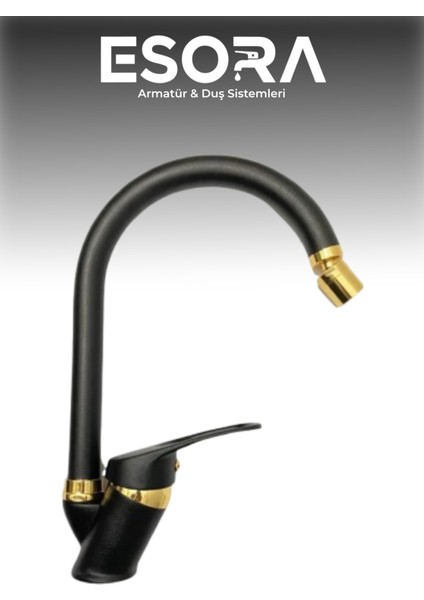 Krom Siyah Robot Duş Seti , Siyah Gold Oynar Uçlu Eviye , Lavabo , Banyo Bataryası 4’lü Set modelleri