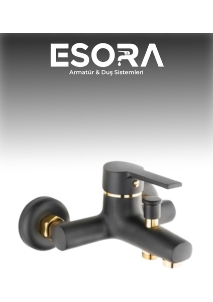 Krom Siyah Robot Duş Seti , Siyah Gold Oynar Uçlu Eviye , Lavabo , Banyo Bataryası 4’lü Set indirimleri