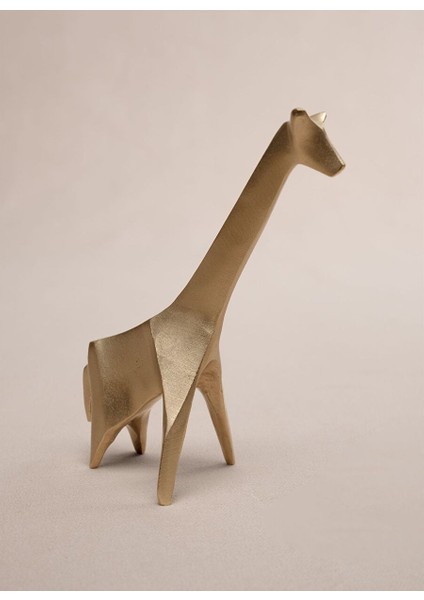 Origami Zürafa Şeklinde Mat Pirinç Dekoratif Obje 10X8 cm modelleri