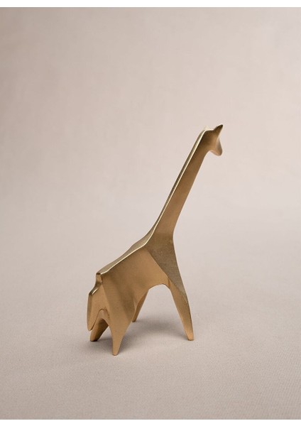 Origami Zürafa Şeklinde Mat Pirinç Dekoratif Obje 10X8 cm fırsatları