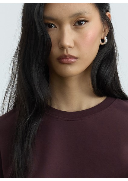 Mürdüm Rumi Basic Uzun Kollu Tişört modelleri