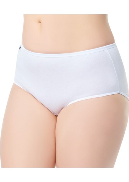 12'li Eko Paket- Iki Renk Kadın Elastan Bato Külot TKD0924 (6 Beyaz-6 Gri)