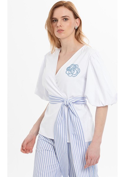 Inci Motifli Beyaz Bluz fiyatları
