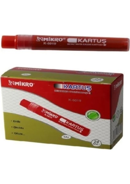 Mikro Refil K-6019 Tahta Kalemi Kırmızı 24’lü Paket