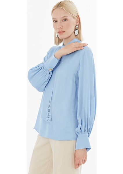 Şal Yakalı Kolu Büzgülü Bluz fırsatları