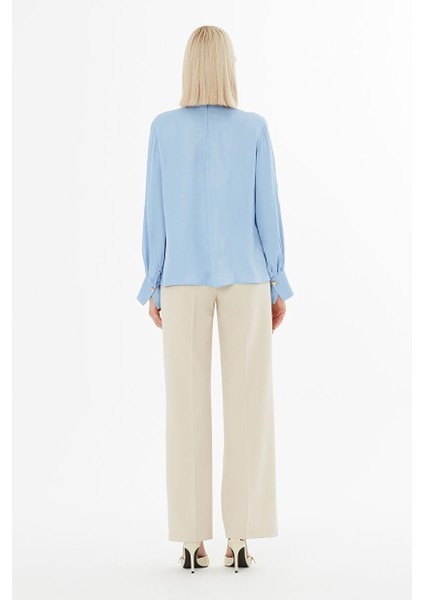 Şal Yakalı Kolu Büzgülü Bluz indirimleri