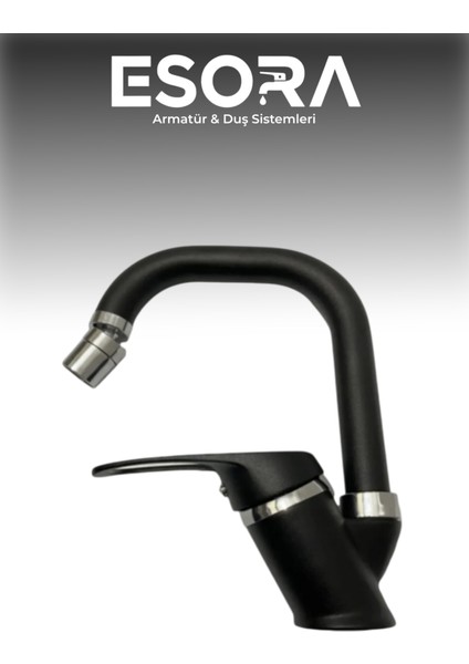 Siyah Robot Duş Seti , Siyah Krom Oynar Uçlu Eviye , Lavabo , Banyo Bataryası 4’lü Set fırsatları