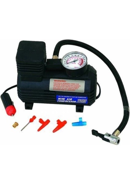 Araba Oto Araç Lastik Şişirme Pompası Hava Kompresörü 250PSI 12V Volt Şişirici Kompresör Pompa Seti