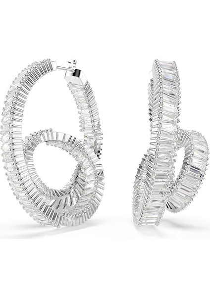 5727113 Swarovski Küpe Matrıx:pe Hoop Twısted Whı/rhs