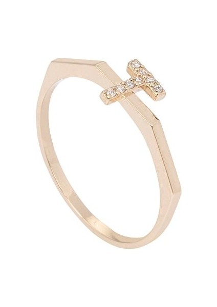 Altın ve Pırlanta Harf Yüzük T