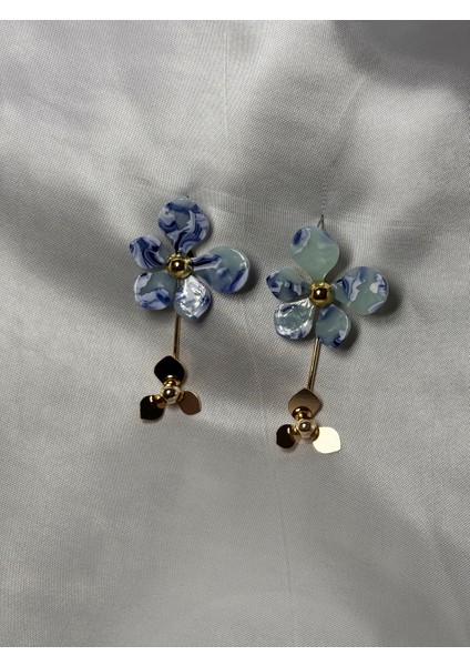 Flora Renkli Gold Küpe modelleri