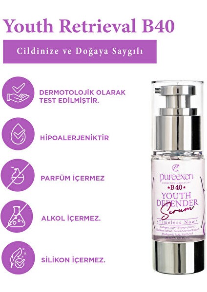 Ureexen Cosmetıcs Laboratory Youth Defender B40–40 Yaş Öncesi Tüm Ciltler Için Kırışıklık Karşıtı fiyatları