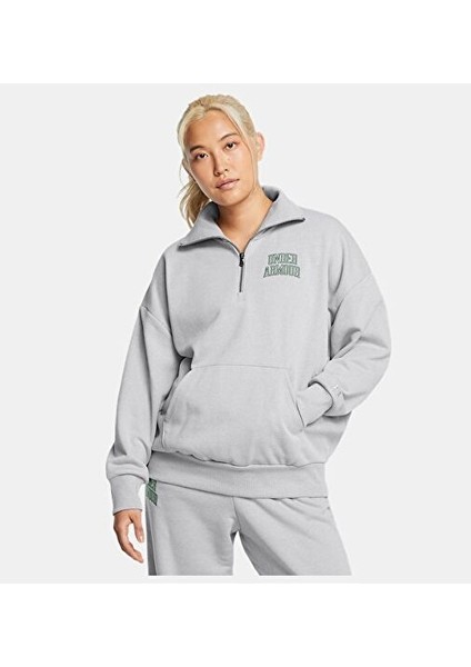 Kadın Ua Icon Heavyweight Terry Oversized Yarım Fermuarlı Sweatshirt 1386495-011