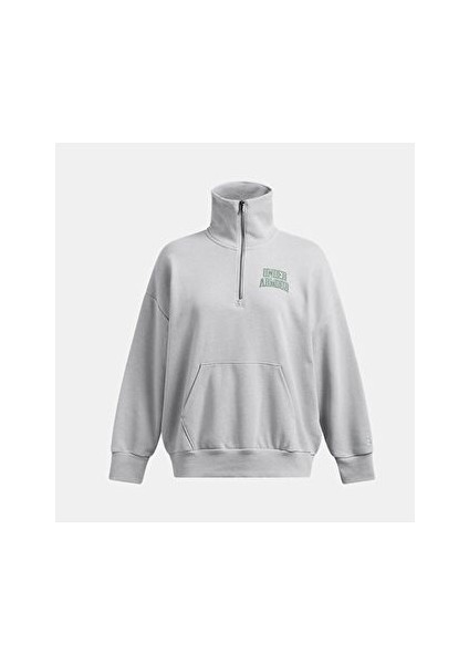 Kadın Ua Icon Heavyweight Terry Oversized Yarım Fermuarlı Sweatshirt 1386495-011 fırsatları
