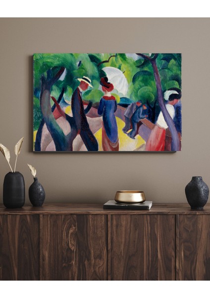 August Macke Promenade - Ahşap Mdf Tablo fırsatları