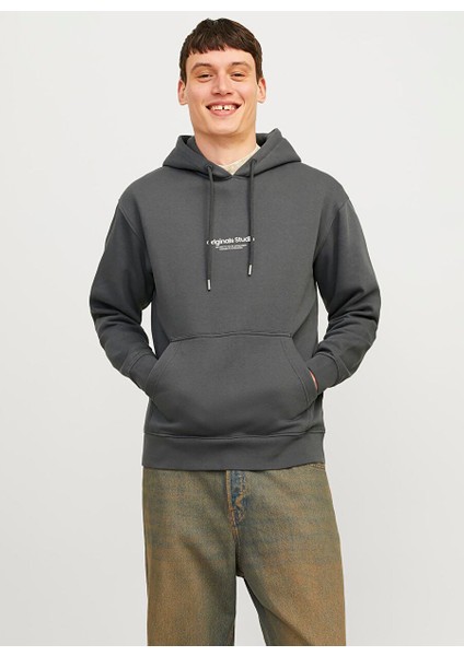 Koyu Gri Erkek Kapüşon Loose Fit Sweatshirt 12241687_JORVESTERBRO Sweat Hood No fırsatları