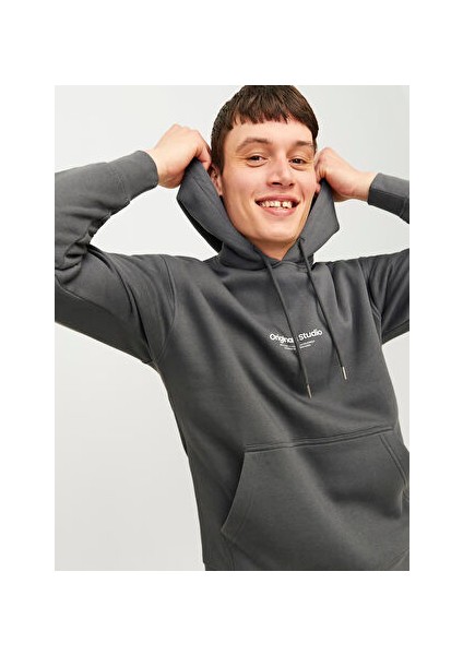 Koyu Gri Erkek Kapüşon Loose Fit Sweatshirt 12241687_JORVESTERBRO Sweat Hood No indirimleri