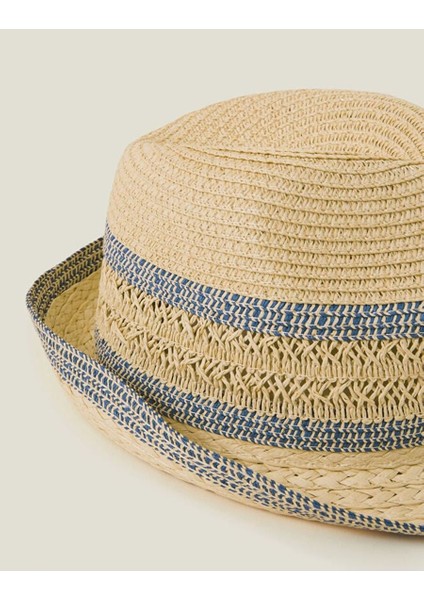Navy Şerit Hasır Şapka modelleri