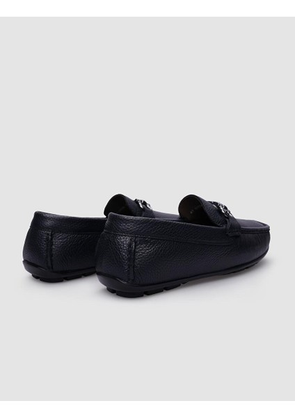 Hakiki Deri Lacivert Tokalı Erkek Loafer modelleri