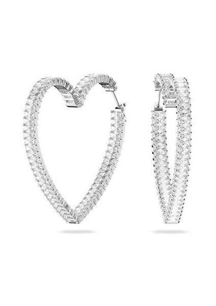 5647591 Swarovski Küpe Matrix:pe Hoop Hrt L 50 Whi/rhs