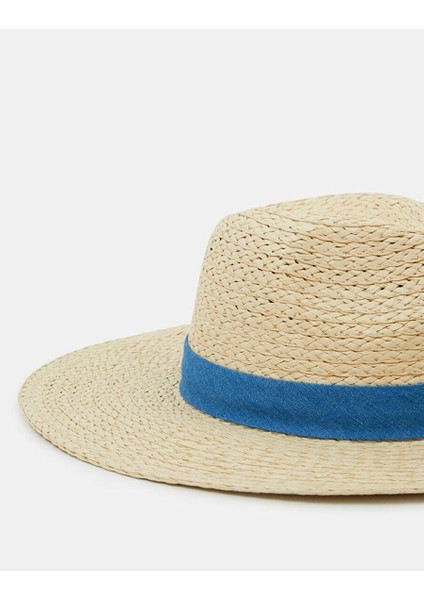 Denim Trim Hasır Şapka modelleri