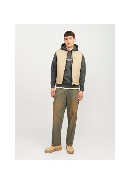 Koyu Gri Erkek Kapüşon Loose Fit Sweatshirt 12241687_JORVESTERBRO Sweat Hood No