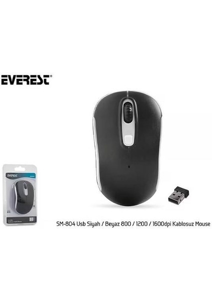 Everest Mouse SM-804 USB Siyah-Beyaz Kablosuz