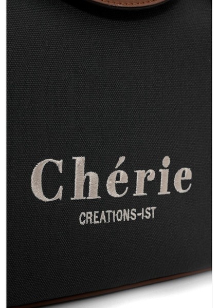 Cosmo Kanvas Leopar Deri Detaylı Siyah Kadın Omuz Çantası indirimleri